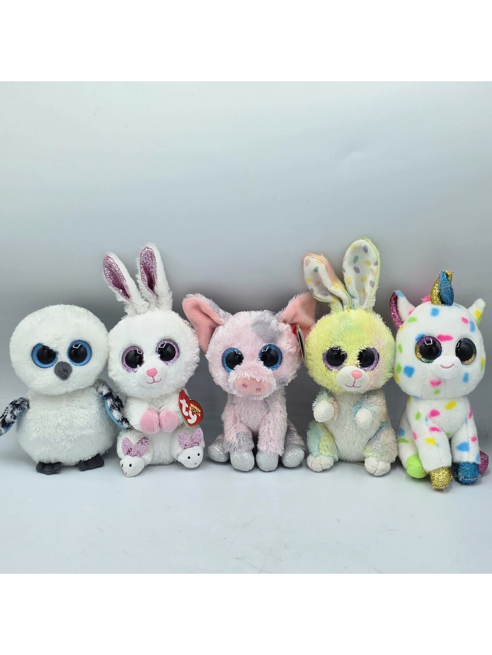 TY Beanie Boos Lot of 5 Spells Slippers Hambone Bubby Harmonie Plush 6 Inch